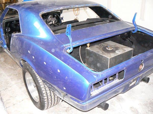Car Paint Stripping before blasting — Soda Tec job photo