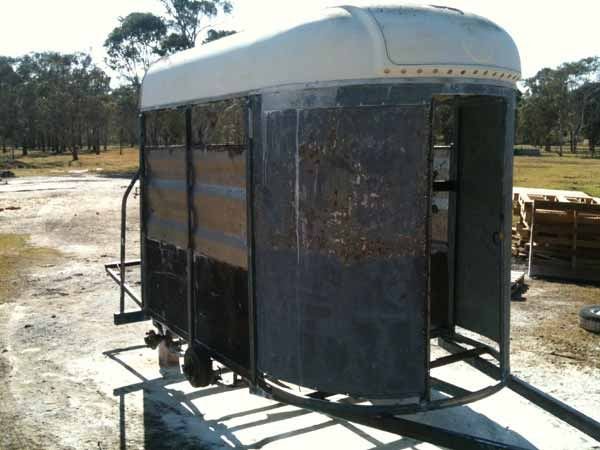 Horse Float, Bare Metal after mobile sandblasting
