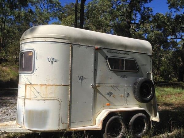 Horse Float Restoration before blasting — Soda Tec job photo
