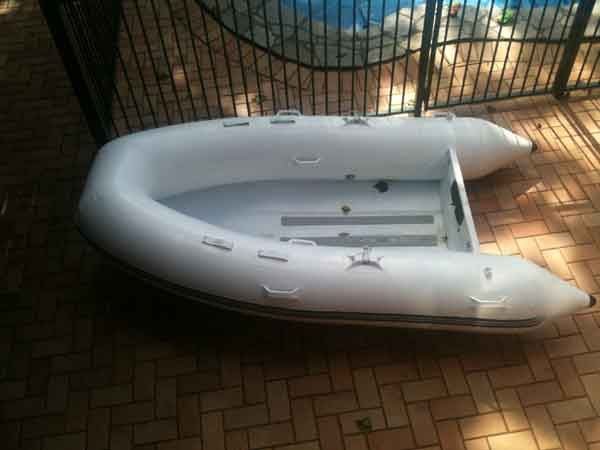 Inflatable Rubber Boat after blasting by Soda Tec