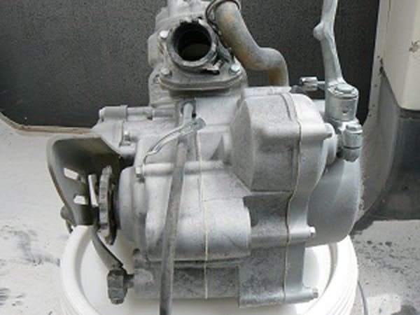 Motorbike Engine Degrease after blasting by Soda Tec