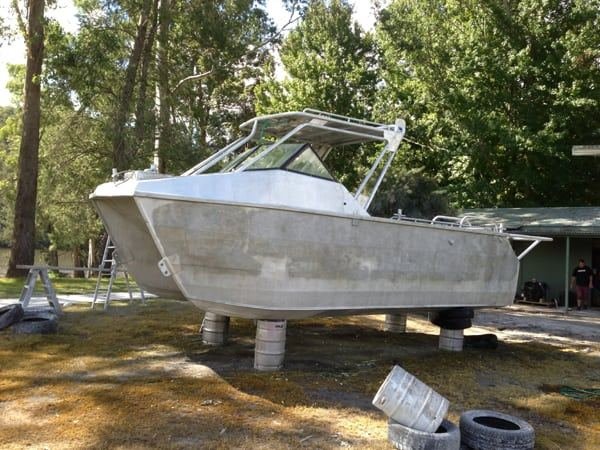 Aluminium Seacat after soda blasting by Soda Tec