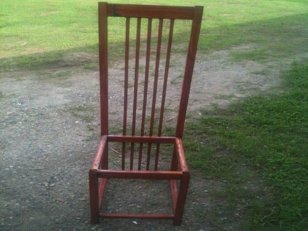 Antique Timber Chair — Bell Shakespeare Co. before blasting — Soda Tec job photo