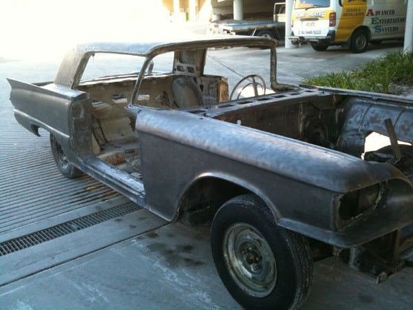 Ford Thunderbird Show Car after mobile soda blasting