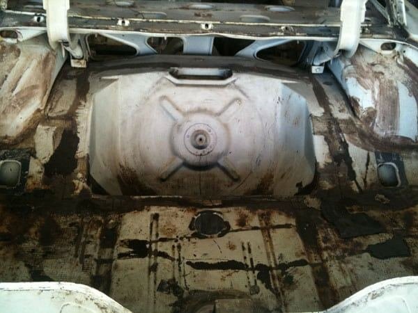 Thunderbird Boot before blasting — Soda Tec job photo