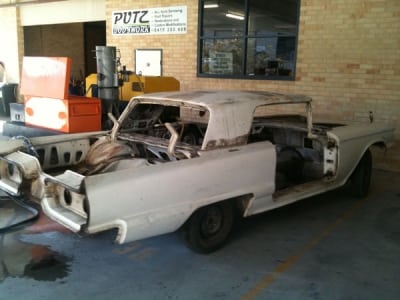 Sydney Soda Blasting Ford Thunderbird Car Before - Classic Car Paint Removal Service