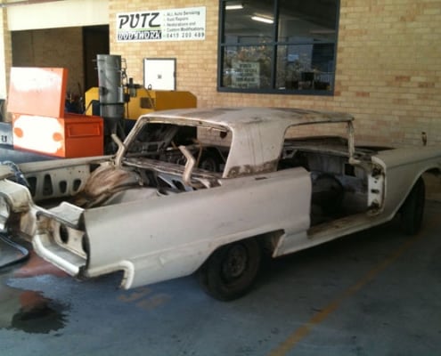 Sydney Soda Blasting Ford Thunderbird Car Before - Classic Car Paint Removal Service